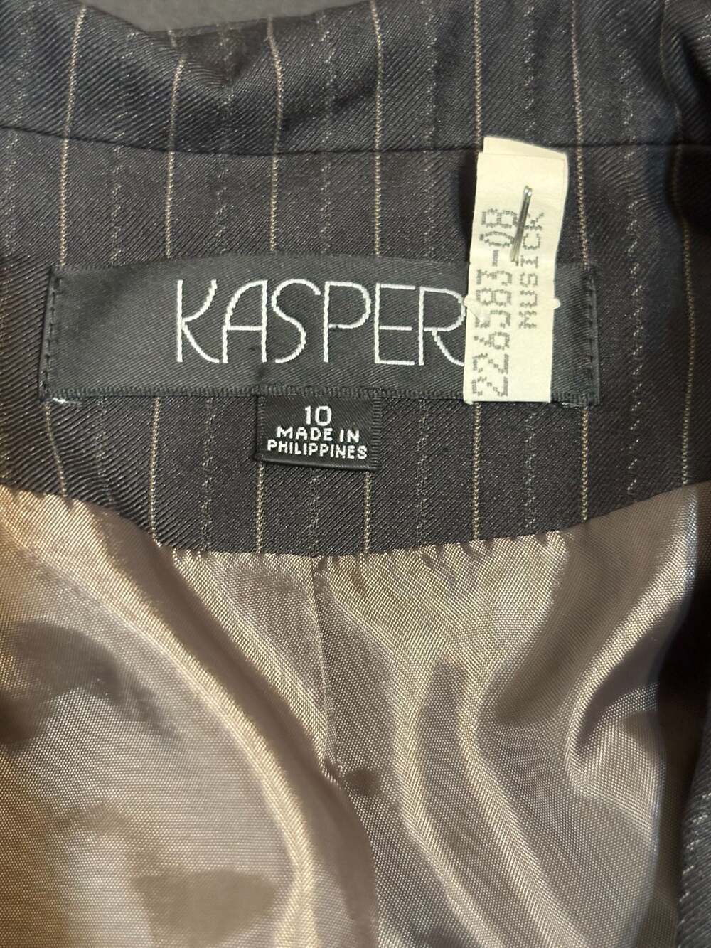 Kasper Women's One-Button Pinstripe Blazer Black Size 10 - Picture 3 of 10